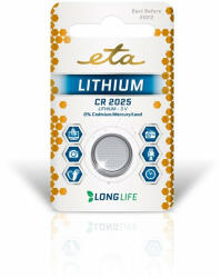 ETA Lítium akkumulátor ETA PREMIUM CR2025, csomagolás 1 db (CR2025LITH1) (ETACR2025LITH1)