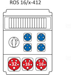 SEZ DK a. s Ipari kombináció Védelem nélkül, 16modul vezetékelve a Standard típus szerint ROS 16/x-412/S (203155) SEZ (1001216500)
