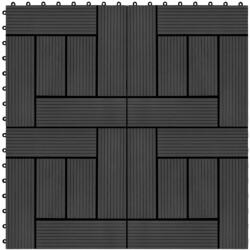 VID 11 db (1 m2) fekete WPC teraszburkoló lap 30 x 30 cm