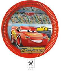 Procos Disney Cars 3, Verdák papírtányér 8 db-os 23 cm FSC (PNN93437)