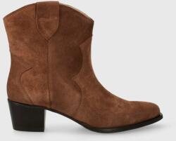 Charles Footwear cowboy csizma velúrból Viola barna, női, magassarkú, Viola. Western. B. L. C - barna Női 38