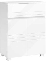 VASAGLE Szabadon álló 2 ajtós 1 fiókos szekrény, fehér 60x30x80cm (BBK140W01)