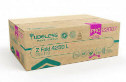 TUBELESS Z Hajtogatott kéztörlő 2 rétegű, 100% cellulóz, 20, 3x24cm, 25x170 lap 4250 lap/karton (ADTUB22007)