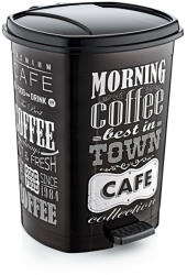 Özer Plastik Műanyag pedálos szemetes, fekete/fekete mintás GOGO 50L (D096X138)