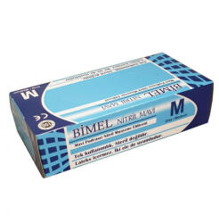 BIMEL Nitril vizsgáló kesztyű, púdermentes, kék "L" 100 db/doboz (ADBIMEL-N-L)