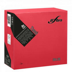 INFIBRA Szalvéta 38x38cm Piros 2 réteg 40 lap/csomag (ADI0457)