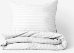 Goldea lenjerie de pat din damasc cu dungi - alb 140 x 200 și 50 x 70 cm Lenjerie de pat