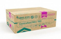 TUBELESS PRO 180 Mini tekercses kéztörlő 1 rétegű, fehér, 100% cellulóz, 726lap, 181, 5m 12db/zsugor (ADTUB22003)