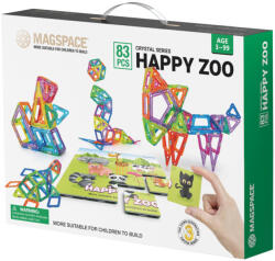 Magspace Set magnetic 83 pcs Magspace - Happy Zoo Jucarii de constructii magnetice