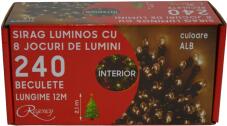 Regency Instalatie de Craciun- sirag luminos cu 8 jocuri de lumini- 240 de LED-uri albe- 12 m (MGH-565326)