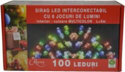 Regency Instalatie de Craciun, sirag luminos, interconectabil, cu 8 jocuri de lumini, 100 LED-uri multicolore, 5 m (MGH-78850-mt)
