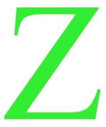 Duragon Sticker decorativ, Litera Z, inaltime 20 cm, verde fluorescent