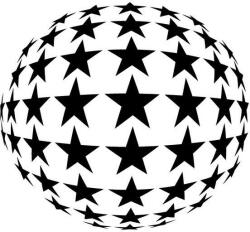 Duragon Sticker decorativ, Glob cu stele, Negru, 110x120 cm