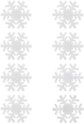 Duragon Set stickere decorative Craciun, Fulgi albi de zapada, 8 bucati, 8x8 cm