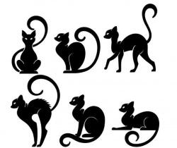 Duragon Sticker decorati, pachet pisici, negru, 95x95 cm