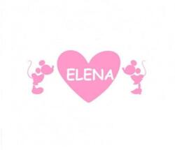 Duragon Sticker decorativ, Soricei Inima Elena, roz, 50x22 cm