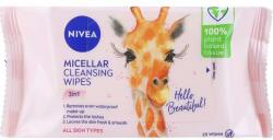 Nivea Șervețele demachiante micelare biodegradabile - NIVEA Biodegradable Micellar Cleansing Wipes 3 In 1 Giraffe 25 buc