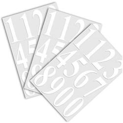 Duragon Sticker, Cifre, Alb, 3 seturi, 10 cm