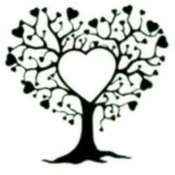 Duragon Sticker decorativ, Copac cu inimioare, negru, 95x92 cm