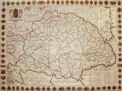 A Magyar Szent Korona Országai 1914 falitérkép antik színű 100*70 cm - keretezett
