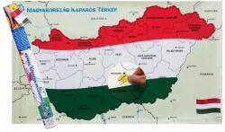  Magyarország kaparós térkép - térképtűvel szúrható, keretezett