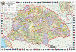 A Magyar Szent Korona Országai 1910 / Magyar történelmi emlékek a Kárpát-medencében 65*45 cm - térképtűvel szúrható, keretezett