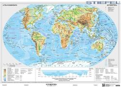  A Föld domborzati és politikai térképe DUO-160*120 cm-laminált, faléces