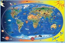  Gyermek világtérkép / A Föld országai 65*45 cm - asztali fóliázott könyöklő