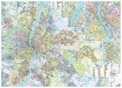 Budapest 160*120 cm falitérkép - térképtűvel szúrható, keretezett