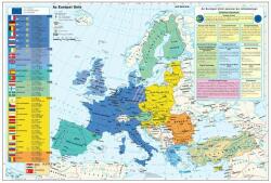 Az Európai Unió (a tagok és tagjelöltek zászlóival) + gazdasági térképek DUO-160*120 cm-laminált, faléces