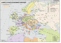  Európa az I. világháború előestéjén, 160*120 cm - laminált, faléces