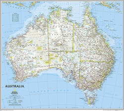  Ausztrália falitérkép 76*69 cm - térképtűvel szúrható, keretezett