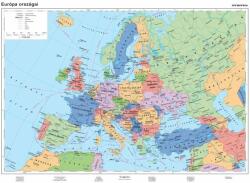 Európa politikai térképe+tematikus térképek DUO-160*120 cm-laminált, faléces