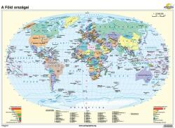 A Föld országai iskolai falitérkép - egyoldalas - választható méret, nyelv - fóliás, alul-felül faléces