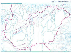  Magyarország domborzati és vízrajzi munkatérképe 65*45 cm - asztali fóliázott könyöklő