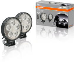 OSRAM LEDriving Value Round VX70-SP LED munkalámpa, kerek kivitel, 5 LED, spot fénynyaláb, 53 m hatótáv, 550 lumen, IP67 védelem, 6000 K, LEDWL102-SP, 2 darab/csomag (LEDWL102-SP)