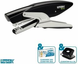 Rapid Tűzőgép, kézi, újrahasznosított, 24/6, 26/6, 20 lap, RAPID Eco , fekete (E24812500)
