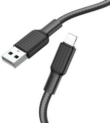 hoco. Cablu de Date USB la Lightning 12W, 2.4A, 1m - Hoco Jaeger (X69) - Black / White (KF239264) - vexio