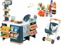 Smoby Set magazin electronic produse mixte cu frigider Maxi Market Smoby și alimente pentru bucătărie 100% Chef (SM350242-10)