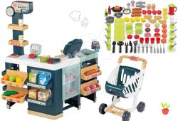 Smoby Set magazin electronic produse mixte cu frigider Maxi Market cu alimente Smoby cu vase 100% Chef (SM350242-22)