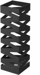 SONGMICS fém négyzet alakú Esernyőtartó horgokkal és csepptálcával - fekete (LUC16B)