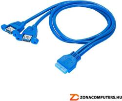AKYGA (AK-CA-62) alaplapi USB3.0 19pin header (F) to 2x USB3.0 (M) adapter kábel