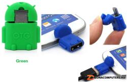 ANDROID Robot Micro USB to USB OTG zöld adapter B8B21