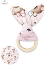 MimiNu by Kieczmerski MimiNu, Little Ballerina, Bunny, jucarie de dentitie senzorial din lemn, roz