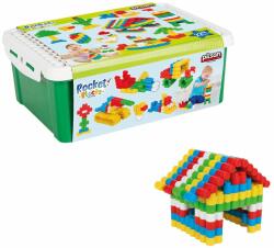 Pilsan Set de joaca, cutie cu blocuri cilindrice de construit, Pilsan, 224 piese