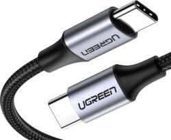UGREEN CABLU alimentare si date Ugreen, "US261", Fast Charging Data Cable pt. smartphone, USB Type-C la USB Type-C 60W/3A, braided, 1m, negru/gri "50152" (include TV 0.06 lei) - 6957303851522 (50152) - pcone