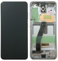Samsung GH82-22131A Gyári Samsung Galaxy S20 / S20 5G AMOLED kijelző érintővel Fehér kerettel előlap (GH82-22131A)