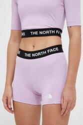 The North Face pantaloni scurți de antrenament culoarea violet, cu imprimeu, medium waist PPYX-SZD08I_48X