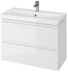 Cersanit Moduo Slim dupla fiókos mosdószekrény 80x37, 5 cm, szifonkivágás nélkül, fényes fehér S590-002-DSM (S590-002-DSM)