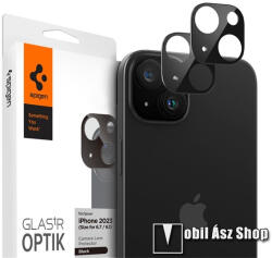 Spigen APPLE iPhone 15 Plus, SPIGEN OPTIK PRO kameralencse üvegfólia, 2db, 9H, 0, 3mm, Fekete (AGL06917)
